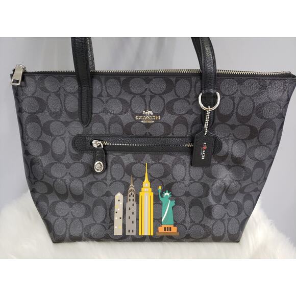COACH Taylor Tote Handbag New York Skyline Limited Edition Macys M1777-31204 - Picture 4 of 10